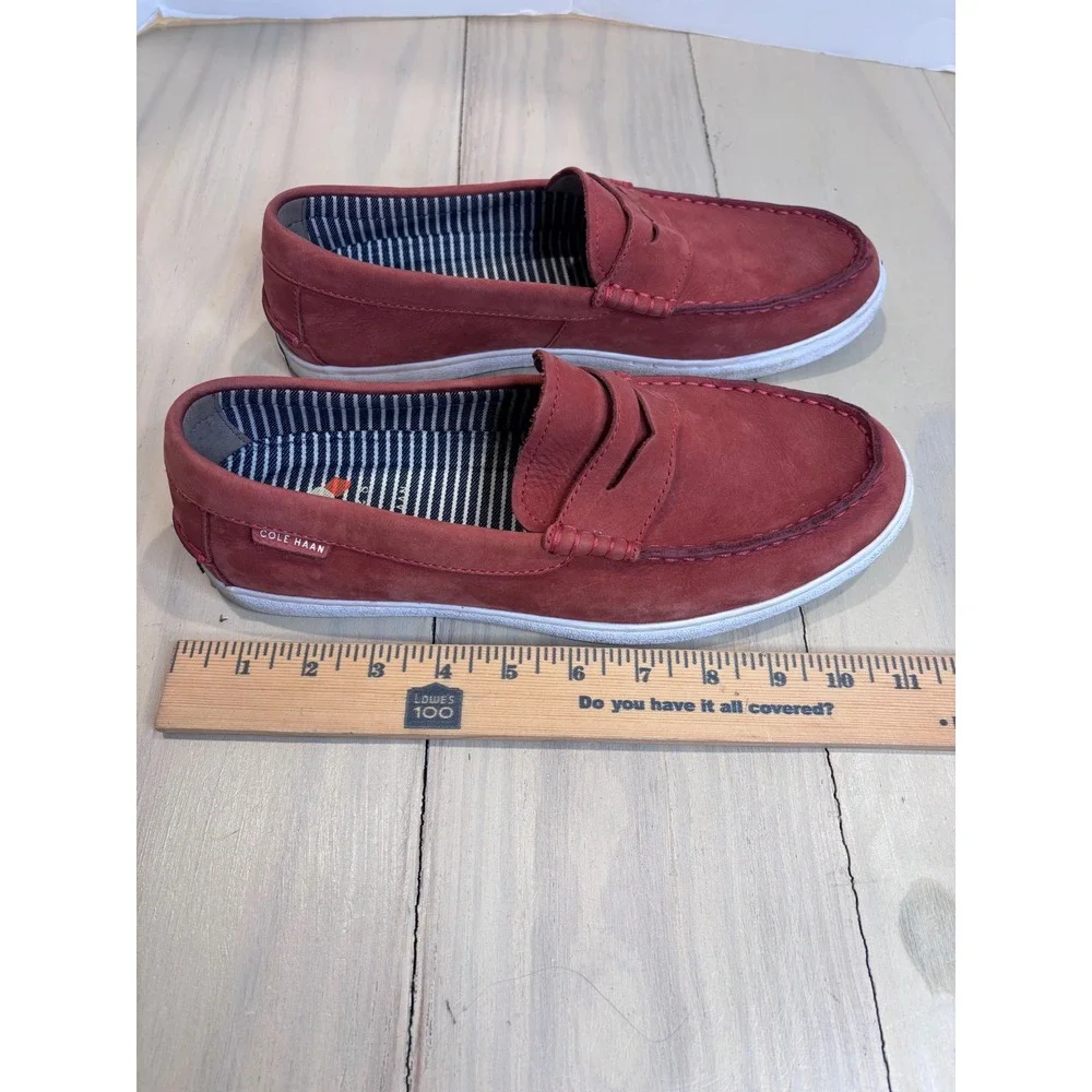 Cole Haan Nantucket Penny Loafer Mens 9.5M Red Suede Slip On Shoes C27523